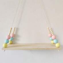 40颗DIY圆形木珠，彩色马卡龙手链，水性漆糖果色带孔珠子，可用于编织和手工制作