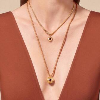 1pc Fashion Charm Colorful Candy Love Colorful Beaded Chain Necklace, Made Of Electroplated 18K Gold, Showcases The Elegant Charm Of Women And Is Suitable For Daily Wear, Social Banquet Occasions, And As A Talisman Necklace For Music Festivals. Women's Jewelry.