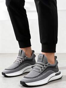 Tenis Deportivos de Hombre de Malla Transpirable: Tenis Casual Versátiles para Hombre con Suela Antideslizante y Ligero, Cómodos para Correr, Trabajo y Vida Cotidiana - Estilo Moderno Ideal para Actividades Diarias y Deportes Ligeros - Gris - Ver 4