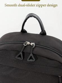 1 PC Solid Black Commuting And Travel Portable Back To School High-End Feeling Popularized Backpack,Multifunctional And Large Capacity Fashionable - Black - View 8