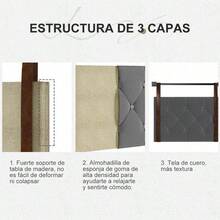 Cabecera con Tapizado, Cabecero de Pared, Cabecera Matrimonial Tapizada, El Tamao 140 * 45 * 5. Gris - Gris - Ver 6