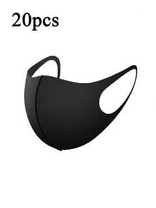 2/5/10/20pcs Knitted Dust-Proof, Waterproof, Breathable Masks, Ice Silk Mask, Black Mask, Waterproof, Dustproof - Black - View 15