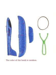 1个儿童户外弹弓泡沫滑翔机玩具，儿童弹弓发射飞机，随机颜色挂钩，适合男孩女孩户外玩具，户外亲子互动 - 彩色 - 查看 4