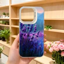 Carcasa para iPhone con diseño de lavanda púrpura y montañas al atardecer en tonos azules y rosados ideal para uso diario y ocasiones especiales Aplicable a los teléfonos de la serie Apple y Galaxy - Blanco - Ver 5