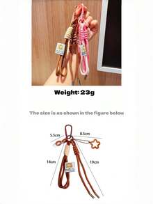 Series Woven Rope Pendant Plush Doll Nylon Lanyard, Ins Style Keychain, Carabiner, Bag Charm, Gift - Multicolor - View 10