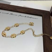 1 chiếc vòng tay phong cách tối giản sang trọng, thiết kế chữ C kép đa năng, món quà độc đáo dành cho bạn gái hoặc bạn thân. - Vòng tay đôi C - Xem 3