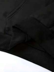 Men's Heavyweight Hoodie - Black Pullover Sweatshirt With Los Angeles Graphic Print, Relaxed Fit Big & Tall Sizes, All-Season Casual Streetwear For Everyday & Special Occasions, Urban Fashion, Bold Print Design, Quality Stitching, Hooded Sweater, Street Style Lovers, PLUS SIZE - màu đen - Xem 7