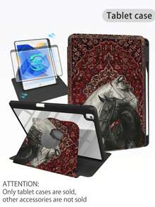 1 Piece Double-Sided High-Definition Printed Horse Pattern Tablet Case, Suitable For IPad 10/9/11 2025, Transparent Acrylic Back Cover, Wear-Resistant And Drop-Proof, Automatic Wake/Sleep, Multi-Angle Support With Pen Slot, An Essential Protective Case For Office And Study, Non-Magnetic. - Multicolor - View 9