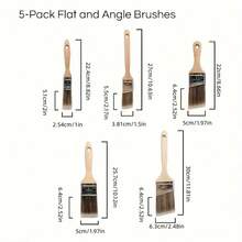Pro Grade, Paint Brushes, 5-Piece Paint Brush Set: Flat & Angle Brushes For Latex And Oil Paints, Stains, Interior & Exterior Home Improvement - 1 - 查看 7