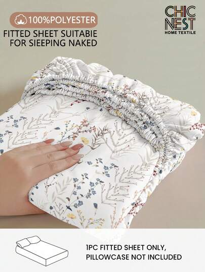 1件简约彩色花卉床单，床垫保护套，情人节爱心图案，柔软透气，适用于单人床、双人床、大号床、特大号床，深口袋设计，最大可达11.8英寸