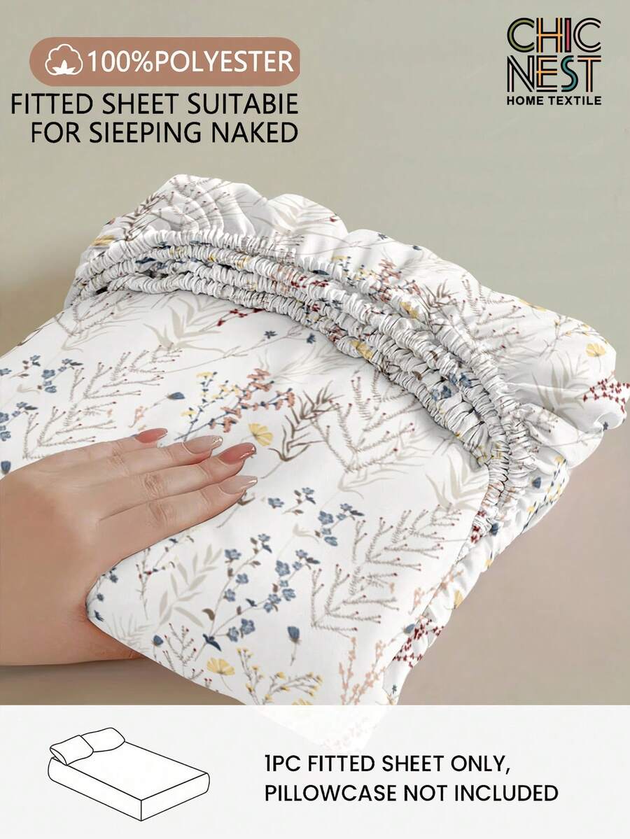 1件简约彩色花卉床单，床垫保护套，情人节爱心图案，柔软透气，适用于单人床、双人床、大号床、特大号床，深口袋设计，最大可达11.8英寸 - 白色 - 查看 1