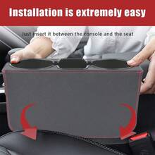 Car Seat Gap Filler Organizer Auto PU Leather Console Side Storage Box With Cup Holder Extender For Drink Car Organizer Front Seat Accessory For Holding Phone Sunglasses Keys Cards
