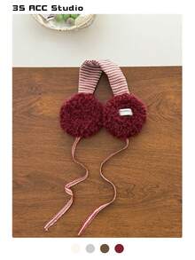 Retro Plaid Sherpa Ear Muffs - Women's Winter Ear Warmers, Thick Warm Ear Covers With Ties, Suitable For Outdoor, Cycling, Vintage Checkered Fleece Earmuffs