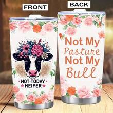 1pc, 20oz Cute Cow Print Insulated Coffee Cup, 304 Stainless Steel Tumbler With Lid, Vacuum Insulated Travel Mug, Spill Proof Double Wall Water Bottle, Cup, Perfect Gift For Mom, Dad, Sister, Keeps Drinks Hot Or Cold, Great For Home, Travel, Outdoor Activities - Multicolor - View 7