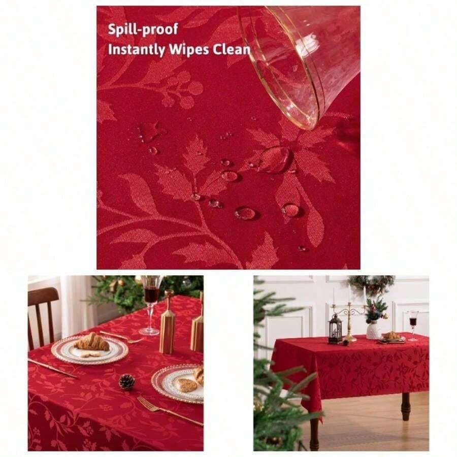 Kitchen Tablecloth - Red + 304.8 X 152.4 cm (Rectangular) - View 1