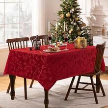 Elegance - Mantel de tela de polister para decoracin de Navidad, cena de da festivo y reunin, rectangular, 60x 120 pulgadas, rojo - Rojo + 304.8 x 152.4 cm (Rectangular) - Ver 8