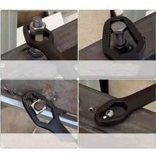 1pc Multipurpose Black 5mm Thick Torx Wrench, Adjustable Self-Tightening Dual-Head Spanner, Wrench Mouth Size 3-17mm, Portable Manual Tool For Automotive & Home Use