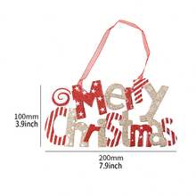 Merry Christmas Welcome Sign Cute Candy Letter Hanging Sign Holiday Wall Plaque For Home - White - View 8