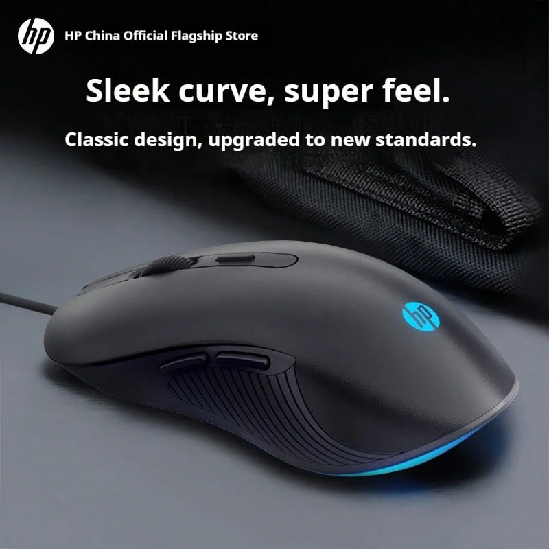 Chuột có dây chính hãng HP, hoạt động êm ái, có đèn nền, điều chỉnh 4 tốc độ, phù hợp cho chơi game thể thao điện tử, máy tính xách tay, máy tính để bàn, máy tính văn phòng, chuột chơi game cơ học. - Phiên bản âm thanh màu xám sương mù - Xem 1