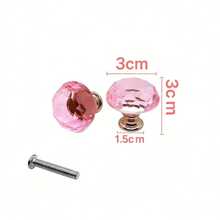 30mm Smooth Round Glass Cabinet Door Knobs/Pulls, Colorful Drawer Handles Suitable For Home, Cabinet, Drawers And Dresser, With Screws - Multicolor - View 6