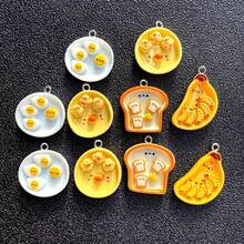 10/20 chiếc Mặt dây chuyền nhựa hình bánh mì nướng và đĩa chuối hoạt hình dễ thương - Trang sức thực phẩm mini, Hoa tai, Vòng cổ, Móc khóa - Quà tặng sáng tạo cho người yêu ẩm thực, Thiết kế tinh tế, Tay nghề thủ công tinh xảo - Nhiều màu - Xem 12
