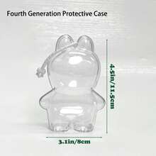 1个10厘米（4.0英寸）亚克力竖式展示盒，心意编码系列，适用于怪兽娃娃收藏品，透明吊坠架，圣诞节/生日礼物，不含娃娃 - 单包装 - 彩色 - 查看 12