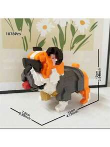 1938Pcs Siberian Husky Micro Mini Building Block Toy Set - First Choice For Pet Lovers, Multiple Pet Options Available, Festival Gift, Ideal For Building Block Assembly Beginners - Bronze - View 28