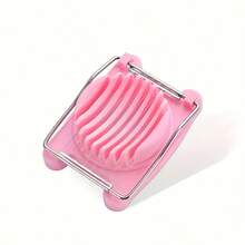 1pc Stainless Steel Egg Slicer With Plastic Handle - Manual Handheld Kitchen Tool For Precise Cutting Of Eggs, Fruits And Vegetables - Durable And Easy To Clean Design, Suitable For Home And Restaurant Use, Restaurant Kitchenware | Manual Egg Cutter | Durable Plastic Handle