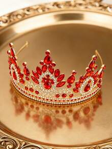 1pc Luxury Gold Bridal Crown Headpiece, Suitable For Wedding, Birthday Party, Photography