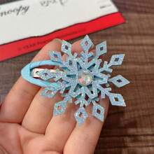 2pcs Christmas Snowflake Hair Clips, Winter Snowflake Hair Accessories For Women, Christmas Party Hair Decorations, Christmas Gifts - Multicolor - View 5