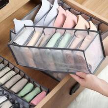 1 pieza/3 piezas Caja de almacenamiento plegable, organizador de cajones para bufandas y ropa interior, bolsa de almacenamiento de armario con rejilla, unicolor para uso en todas las estaciones - Multicolor - Ver 4