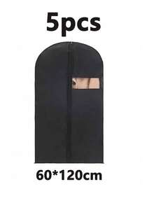 5 件/套防尘服装袋，悬挂式西装罩，全封闭，防尘服装罩，防水服装保护罩，适用于外套、连衣裙、衣柜整理器，适用于家庭衣橱、外套、服装、包包、学校、办公室、家庭、旅行，送给女士的礼物，送给男士的礼物