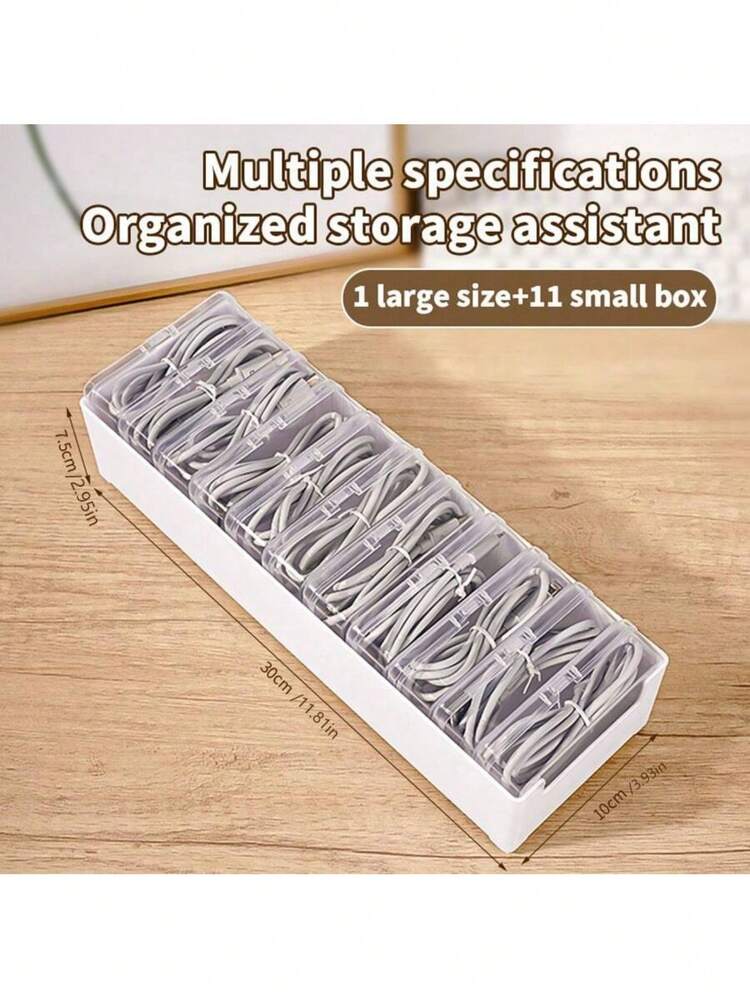1 Set Cable Management Box, Power Cord And Charging Cable Organizer, Phone Charger Holder, Cord Winder, Desktop Cable Tidy Box, Cable Management Box, Cable Organizer, Cable Storage, Cable Organizer, Cable Organizer, Cable Storage Box, Charger Cable Organizer, Charging Cable Organizer, Cable Management Box, Zhsmyup Cable Organizer, Charger Organizer, Drawer-Style Cable Organizer, Charging Cable Storage Box - Multicolor - View 10