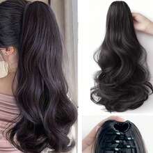 Tóc đuôi ngựa kẹp vuốt thanh lịch - Tóc tổng hợp dài, xoăn và gợn sóng dành cho phụ nữ, sử dụng hàng ngày linh hoạt - Nhiều màu - Xem 9