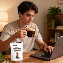 Mushroom Coffee, Instant Mushroom Coffee With Turkey Tail And Tremella Extracts - Energize And Hydrate | 6.35 Oz| 20 Packets, Reishi, Lion'S Mane, Cordyceps, Maitake, Shiitake, Cold Brew Instant Coffee For Energy, Dark Roast Arabica Coffee Bean Powder - 彩色 - 查看 3