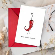 Perfect Birthday Card For Him/Her - Funny & Creative Cartoon Plant Design, English Text, Daily Office Supplies - A - View 2