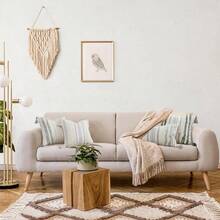 Lumbar Boho - Funda de almohada decorativa con borlas para cama de granja tejido neutro color gris - Crema GrisyBlanco - Ver 6