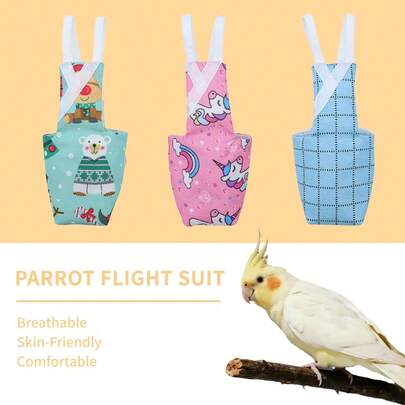 Parrot Clothes, Poop Bag, Diaper, Anti-Bite Paper Diaper, Washable Flight Suit