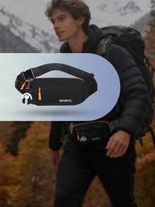 男女通用大号斜挎腰包，大号腰包/臀包，男女通用斜挎包/腰包，带3个拉链口袋、可调节肩带、小熊图案配件，适合户外运动、旅行、休闲跑步、徒步骑行等场合，解放双手，可装下所有手机，圣诞礼物 - 彩色 - 查看 6