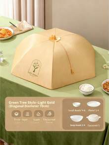 1pc Insulated Food Cover, Foldable, Dust-Proof, Washable Dish Cover For Home Use In Winter, Thick - Multicolor - View 6