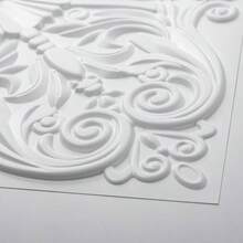 Decorative Ceiling Tile 2x2, Lay In Ceiling Tile 24x24 Pack Of 12pcs Spanish Floral In Matt White - 24"x24" + White - View 9