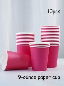 The Rose-Colored Disposable Paper Plate Set Includes 9-Inch And 7-Inch Paper Plates, Paper Cups, And Napkins. It Is Suitable For Various Occasions Such As Clubs, Parties, Picnics, Weddings, Family Dinners, And Party Supplies. It Can Be Used For Kitchen And Restaurant Decoration, As Well As Party Decoration. It Is Also A Reception Paper Plate And Disposable Tableware Set. - Multicolor - View 7