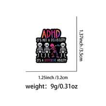 1pc ADHD Enamel Lapel Pin, Unique Brooch Badge For Backpacks And Clothing - Black - View 3