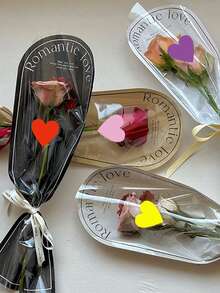 500pcs/Roll Creative Heart-Shaped Stickers, Suitable For Valentine's Day, Birthday, Thank You, Gift Wrapping, DIY Decoration, Non-Adhesive Material Labels - Multicolor - View 9