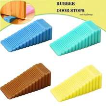 5pcs Silicone Door Stop Wedge Safety Stoppers Reusable Shock Absorbent Home Office Anti-Folder Hand Door Stopper Anti-Collision - Multicolor - View 1