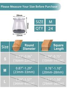 4/8/16/24 件椅腿地板保护垫 - 厚 TPE 硅胶家具滑块，透明椅套，用于降噪和地板保护，耐用家具脚垫，适用于桌椅、沙发和咖啡桌（圆形、方形） - 透明淺灰 - 查看 33