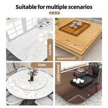 1 Rollo - Película de protección transparente de alta definición para muebles, Película de protección para mesa de comedor - Tamaño: 19.7"X393.7", Material PET - Cortable, impermeable, resistente al aceite, resistente a los arañazos, resistente al calor, no se vuelve amarillo - Adecuado para proteger superficies de mesas de comedor, mesas de café, encimeras de cocina, gabinetes - transparente - Ver 5