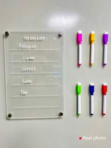 Papan Tulis Magnet Akrilik, Termasuk 6 Spidol, Untuk Membuat Catatan Magnet Kulkas DIY, Perencanaan Mingguan/Bulanan, Menulis Memo & Pesan, Hadiah Ulang Tahun, Wisuda - Putih - View 21