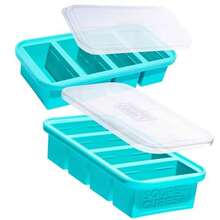 3Souper Cubes 1 Cup Silicone Soup Freezer Molds With Lids Steel Reinforced Rim For Durable Use Ideal For Freezing Broth Rice Individual Meal Portions And Convenient Meal Prepping Aqua 2Pack - 水藍色 - 查看 1