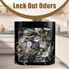 Senmeo 1/2 PCS Trash Can, 3.7 Gallon Dual Barrel Trash Can With Lid Odor Resistant, Press-On Opening, Plastic Trash Can With Built-In Handle, Easy To Clean, Rust Resistant, Ideal For Tight Spaces In Bathrooms, Kitchens, Offices, Commercial Scenes And More. - màu đen - Xem 4